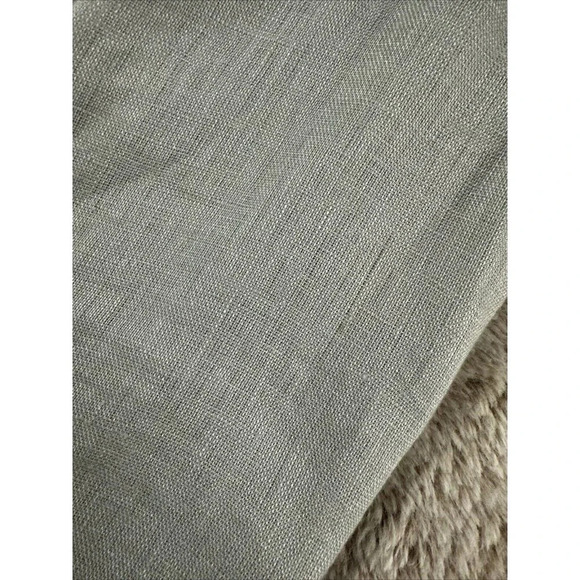 Soft Surroundings Linen Tunic Top Size L Gray Aqua Lace Boho 3/4 Sleeves - Picture 16 of 16